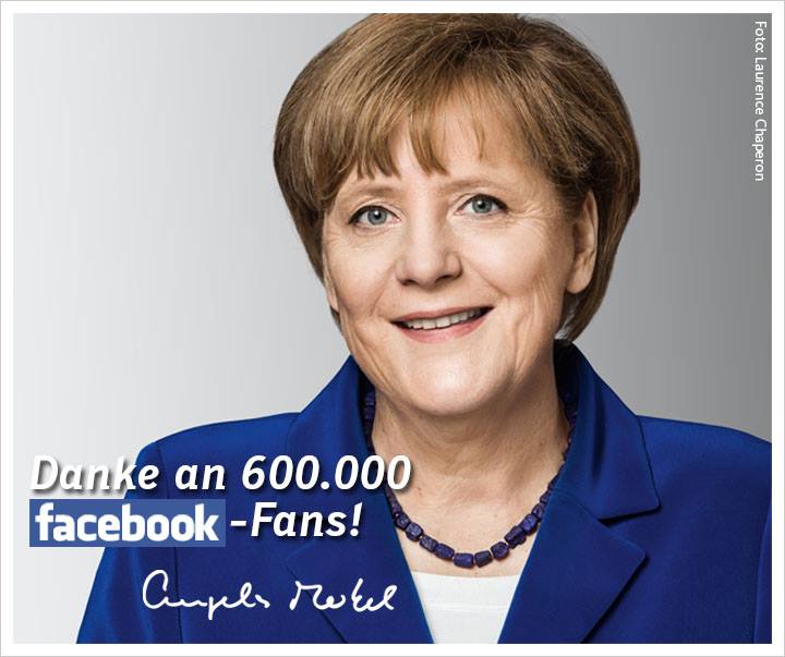 Thousands protesting comments sparked after Angela Merkel published photo with thanks her followers in Facebook.
